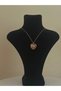 Star Detailed Heart Shaped Stone Gold Necklace - 2