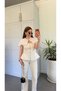 Premium Strapless Cape Blouse Cream - 2