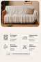 Ars |   Cotton Non-Slip Washable Multi-Purpose Bohemian Sofa Cover Single&Triple 180X210 Sofa Cover, Armchair Cover, Sofa Shawl Cream - 6