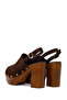 Women's Brown Ankle Buckle Platform High Thick Heeled Suede Leather Sandals 26Sfd153010 - 7