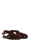 Women's Brown Ankle Buckle Suede Leather Sandals 26Sfd351110 - 2