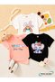 Summer Rainbow Rabbit, Elephant and Five Hearts Printed Girls' Black, White, Pink Colors 3-Piece T-Shirt Set