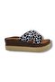 2500-293 White Leopard Patterned Anatomical Padded Sole Women's Slippers - 2