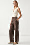 Wide Leg Regular Pants with Zipper Pockets and Elastic Waistband - 5