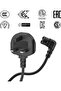 5M Figure 8 Power Cable for TV, Right Angle Power Cord Compatible TVs, 3-Pin Plug, Space-Saving Design, Black