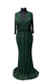 Linear Sequin Embroidered V-Neck Evening Dress - 2