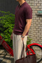 Men's Slim Fit Zippered Polo Collar Hair Knit Patterned Knitwear T-Shirt - Summer Cotton Stretch Knitted - 2
