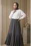 Bürümcük Fabric Elastic Waist Gathered Skirt 0561-05 Anthracite - 3