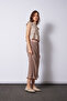 Pleated Skirt with Elastic Waistband in Mink - 2