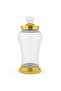Elegant Glass Candy Jar with Golden Base & Lid — 3000 ml