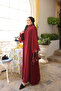 Burgundy Wide Sleeve Chiffon Dress - 2