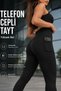 Women's Diver Leggings, Black Patterned High Waist Gathering Leggings with Practical Pockets for Sports and Daily Wear