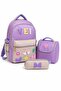 3-Piece Primary School Bag Set, Backpack + Lunch Box + Pen Holder - 6