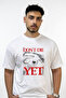 Don'T Die yet Design Printed Oversize White T-Shirt