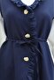 Lace Detailed Belted Vest and Trousers Double Crepe Set - Dark Blue - 6