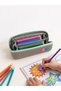 Triangle Pastel Colored Large Capacity Pencil Case Single Compartment Pen Holder - Gray - 3
