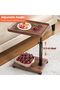 Smart C Table End Table Adjustable Height, 360°Swivel TV Tray Tables for Small Spaces, Couch Tables That Slide Under Sofa with Wheels Side Tables for Eating on Couch for Living Room Bedroom - 6
