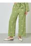 Green Floral Print Resort Collar Shirt and Pants Modest Set - 5