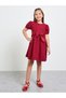 Girls Puff Sleeve Dress with Bow-Tie Waist