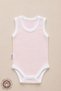 Unisex Baby 100% Cotton Piping Detailed 0-12 Months 6-Piece Sleeveless Baby Bodysuit Natural Series - 2