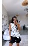 White Double-Breasted Polka Dot Blouse with Accessories - 4