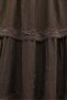 Lace Detailed Embossed Lined Voile Skirt - Brown - 3