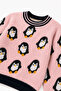 Penguin Patterned Girls' Sweater 23212 - 4