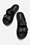 2 Buckle Women's Slippers Black - 3