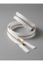 T5 Metal Separe Gold Threaded White Strip 50 cm Coat Zipper 1 Piece - 2