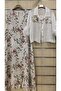 Italian Linen Dress with Jacket, Sleeveless Inside, Floral Pattern - 2