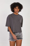 Women's crew neck short sleeve oversized t-shirt - anthracite - 2