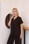 Aveline Polo Collar Women's Set Short Sleeve Relaxed Fit Wide Leg Bottom Top Set - 4
