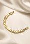Jewelry Women's Stoned Geometric Plate Detailed Tarnish Resistant Steel Bracelet Gold Color 1129 - 3