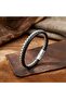 Double Leather and Steel Chain Bracelet 18394B16D1 - 3