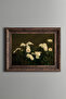 Still Life of White Roses - Vintage Patterned Painting - Thick Model