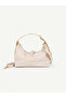 Wrinkled Textured Cream Shk328 Women's Baguette Hand, Arm, and Shoulder Bag with Gold Tip Detail and Drawstring Accessory - 4