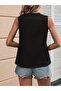 Women's Sleeveless V-Neck Color Block Imported Crepe Blouse - 3