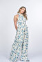 Women's Blue Pearl Collar Floral Patterned Double Suit Stylish Daily Comfortable 1325 - 3