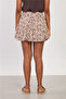 Women's Floral Patterned Viscose Short Skirt - Brown - 5