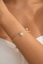 Brass Gold Color Heart Model Zircon Stone Women's Bracelet - 2