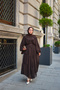 Women's Pleated Skirt with Tie Waist Tulle Dress Bitter Brown