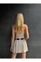 Women's Beige Strapless Mini Dress with Lining Shorts Yel0149 - 8