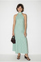Women's Aqua Green Polka Dot Halter Neck Halter Skirt Hem Ruffle Long Dress 382 60286388