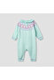 Bunny Print Romper with Long Sleeves and Ruffle - 2