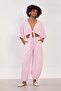 Women's front tie crop blouse - pink