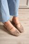 Women's Sandals Short Thick Heeled Knitted Shoes Mary Jane Mink - 2