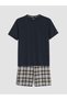 Vizyon New Season Regular Fit Plaid Men's Shorts Pajama Set - 5