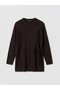 Brown crew neck women's knit tunic from güli̇s gi̇yi̇m - 5