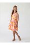 Özmarka New Season Crew Neck Patterned Girl's Dress