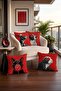 Set of 4 Patterned Animal Throw Pillow Covers with Red Glasses - 2